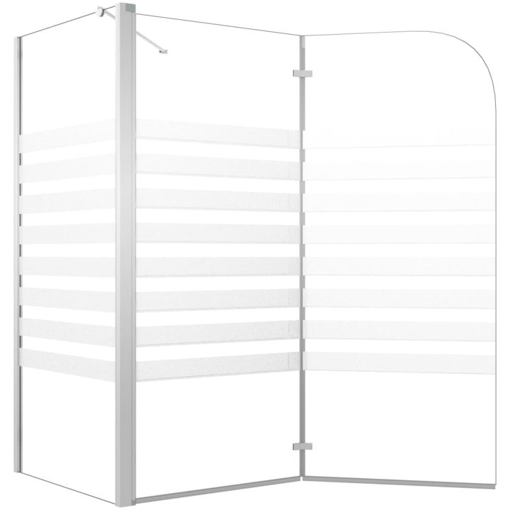 Badkarsvägg 120x68x130 cm härdat glas randig vidaXL – bild 7