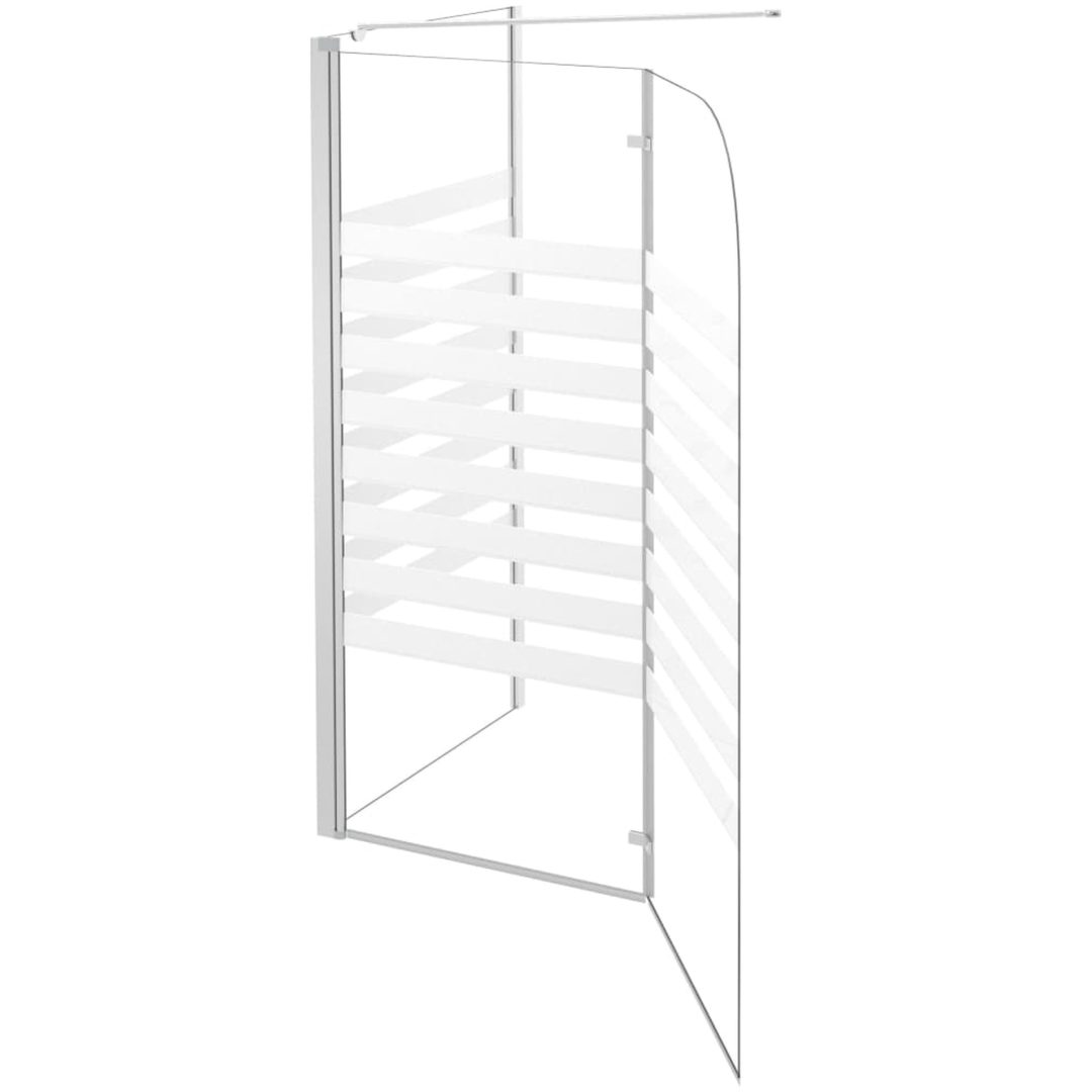 Badkarsvägg 120x68x130 cm härdat glas randig vidaXL – bild 9