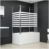Badkarsvägg 120x68x130 cm härdat glas randig vidaXL – miniatyr 1