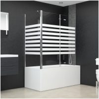 Badkarsvägg 120x68x130 cm härdat glas randig vidaXL