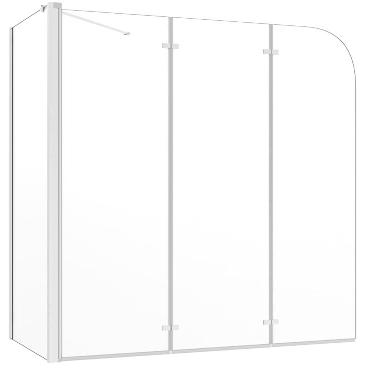 Badkarsvägg 120x69x130 cm härdat glas transparent vidaXL – bild 2