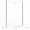 Badkarsvägg 120x69x130 cm härdat glas transparent vidaXL – miniatyr 12