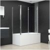 Badkarsvägg 120x69x130 cm härdat glas transparent vidaXL – miniatyr 6