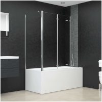 Badkarsvägg 120x69x130 cm härdat glas transparent vidaXL