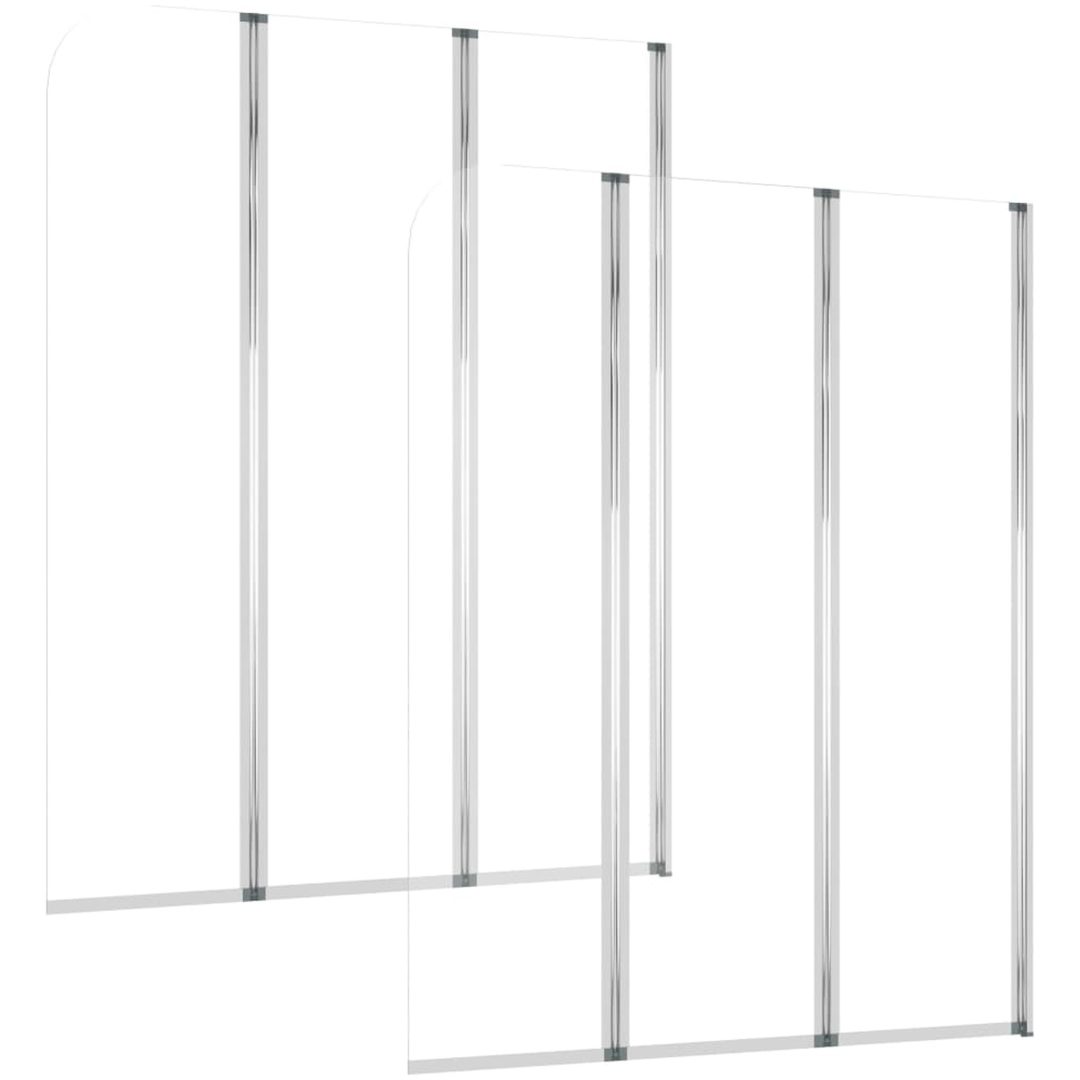 Badkarsvägg 2 st härdat glas transparent vidaXL 104 x 130 cm – bild 2