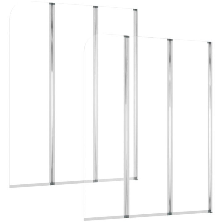 Badkarsvägg 2 st härdat glas transparent vidaXL 104 x 130 cm – bild 2