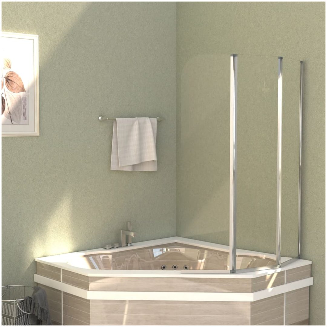 Badkarsvägg 2 st härdat glas transparent vidaXL 104 x 130 cm – bild 3