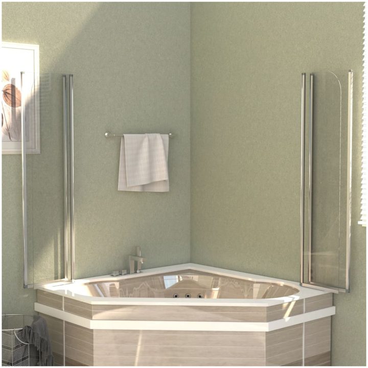 Badkarsvägg 2 st härdat glas transparent vidaXL 104 x 130 cm – bild 4