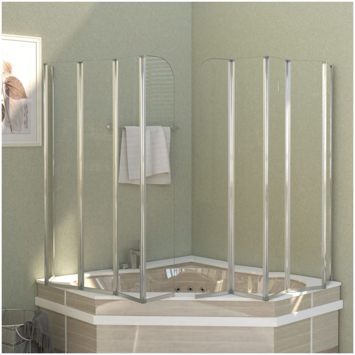 Badkarsvägg härdat glas transparent vidaXL 120 x 140 cm – bild 4