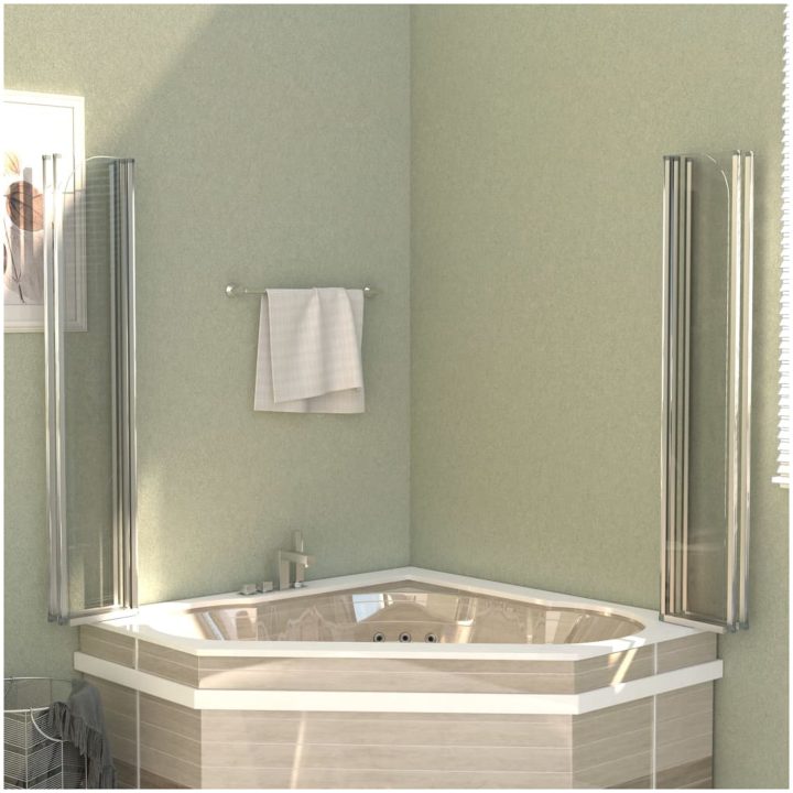Badkarsvägg härdat glas transparent vidaXL 120 x 140 cm – bild 5