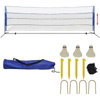 Badmintonnät med fjäderbollar 500x155 cm vidaXL
