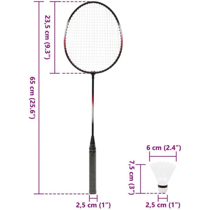 Badmintonset med 2 racketar, nät och förvaring 292x30x152 cm vidaXL – bild 9