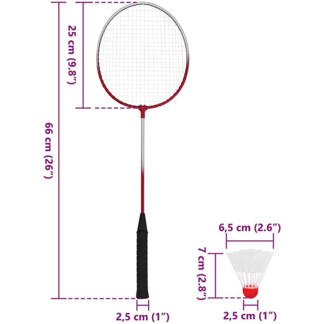 Badmintonset med 4 racketar och nät 620x151 cm vidaXL – bild 12