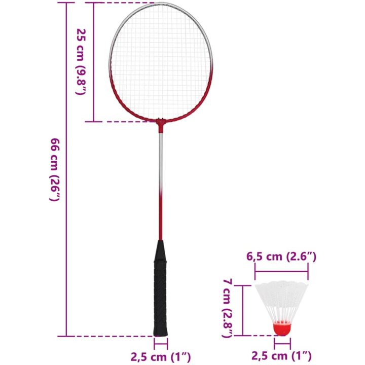 Badmintonset med 4 racketar och nät 620x151 cm vidaXL – bild 12