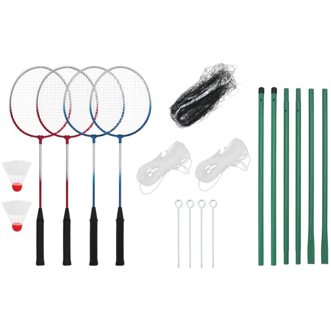 Badmintonset med 4 racketar och nät 620x151 cm vidaXL