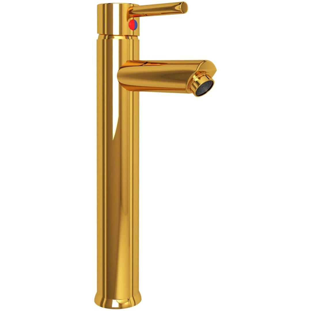 Badrumsblandare guld 12x30 cm vidaXL – bild 3