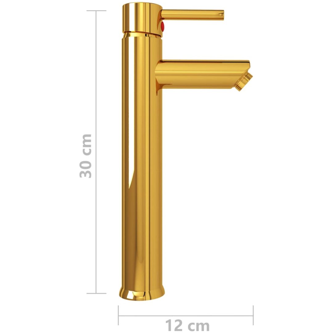 Badrumsblandare guld 12x30 cm vidaXL – bild 5
