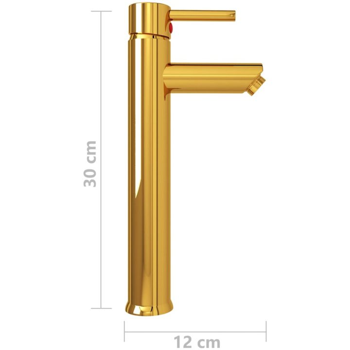 Badrumsblandare guld 12x30 cm vidaXL – bild 5