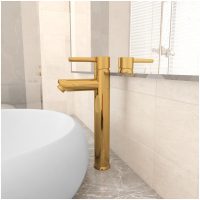 Badrumsblandare guld 12x30 cm vidaXL