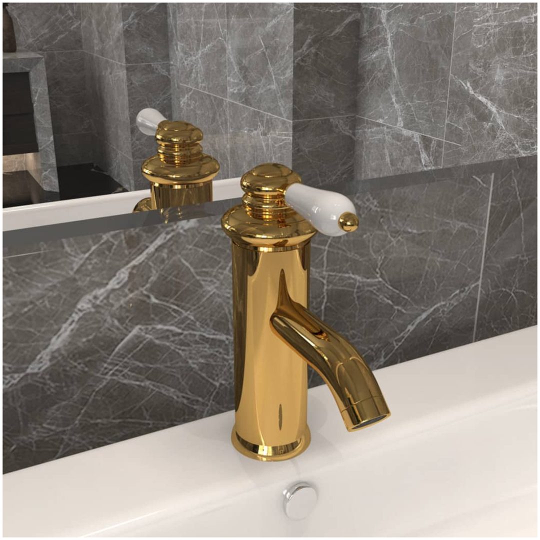 Badrumsblandare guld 130x180 mm vidaXL