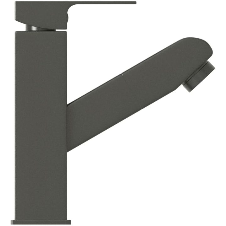 Badrumsblandare med utdragbar pip grå 157x172 mm vidaXL – bild 4