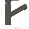 Badrumsblandare med utdragbar pip grå 157x172 mm vidaXL – miniatyr 6