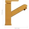 Badrumsblandare med utdragbar pip guld 157x172 mm vidaXL – miniatyr 6