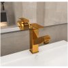 Badrumsblandare med utdragbar pip guld 157x172 mm vidaXL – miniatyr 1
