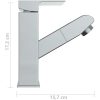 Badrumsblandare med utdragbar pip kromad finish 157x172 mm vidaXL – miniatyr 6
