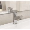 Badrumsblandare med utdragbar pip silver 157x172 mm vidaXL – miniatyr 1