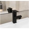 Badrumsblandare med utdragbar pip svart 157x172 mm vidaXL – miniatyr 1