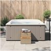 Badtunna Step beige konstrotting och solid akacia vidaXL 50 x 50 x 50.5 cm – miniatyr 3