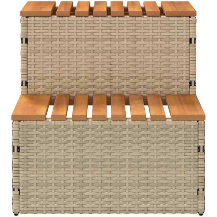 Badtunna Step beige konstrotting och solid akacia vidaXL 50 x 50 x 50.5 cm – bild 4