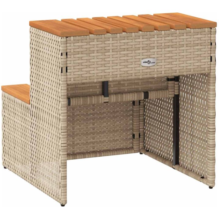 Badtunna Step beige konstrotting och solid akacia vidaXL 50 x 50 x 50.5 cm – bild 6