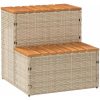 Badtunna Step beige konstrotting och solid akacia vidaXL 50 x 50 x 50.5 cm – miniatyr 1