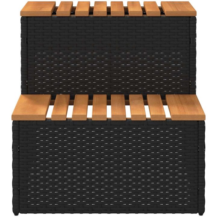 Badtunna Step Black konstrotting och solid akacia vidaXL 50 x 50 x 50.5 cm – bild 4