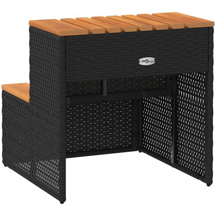 Badtunna Step Black konstrotting och solid akacia vidaXL 50 x 50 x 50.5 cm – bild 6