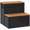Badtunna Step Black konstrotting och solid akacia vidaXL 50 x 50 x 50.5 cm – miniatyr 1