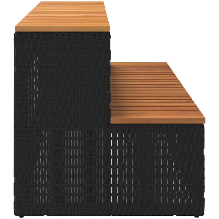 Badtunna Step Black konstrotting solid akacia vidaXL 100 x 50 x 50.5 cm – bild 5