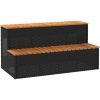 Badtunna Step Black konstrotting solid akacia vidaXL 100 x 50 x 50.5 cm – miniatyr 1