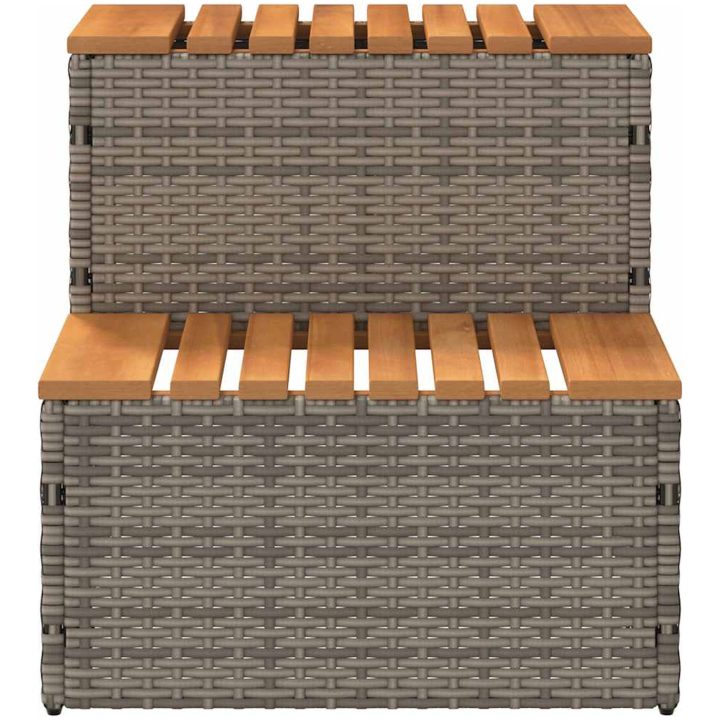 Badtunna Step Grey konstrotting och solid akacia vidaXL 50 x 50 x 50.5 cm – bild 4