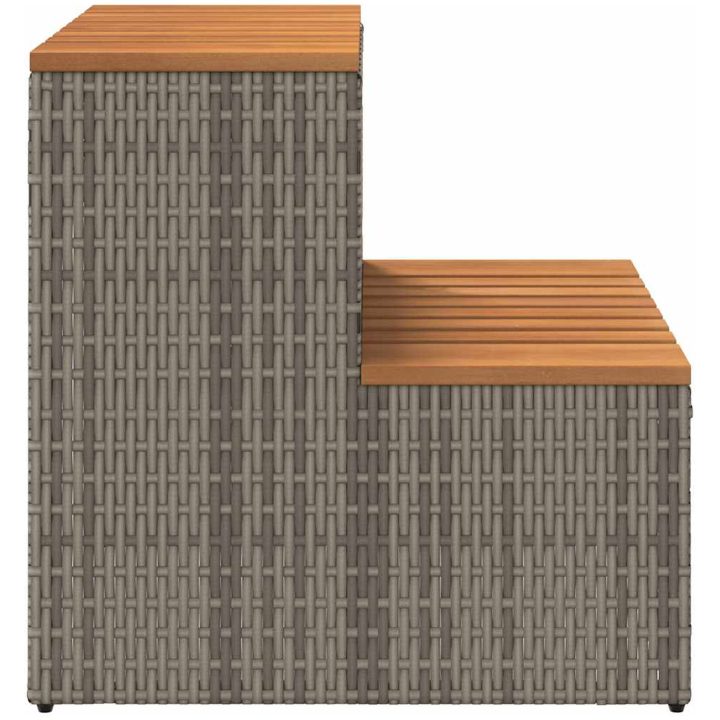 Badtunna Step Grey konstrotting och solid akacia vidaXL 50 x 50 x 50.5 cm – bild 5