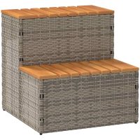 Badtunna Step Grey konstrotting och solid akacia vidaXL