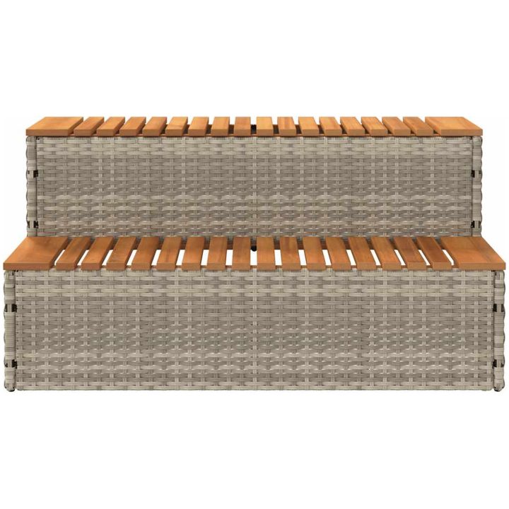 Badtunna Step ljusgrå konstrotting och solid akacia vidaXL 100 x 50 x 50.5 cm – bild 4