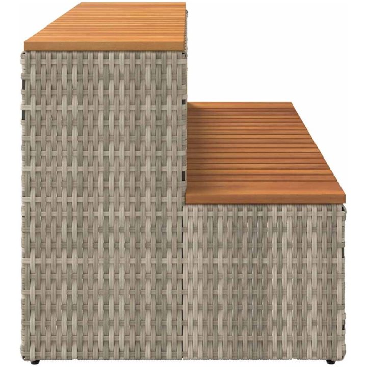 Badtunna Step ljusgrå konstrotting och solid akacia vidaXL 100 x 50 x 50.5 cm – bild 5