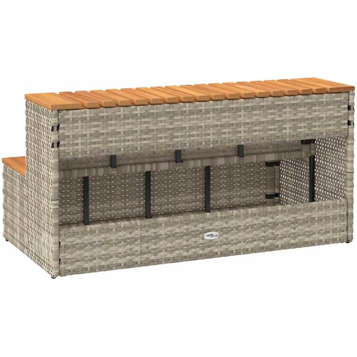 Badtunna Step ljusgrå konstrotting och solid akacia vidaXL 100 x 50 x 50.5 cm – bild 6