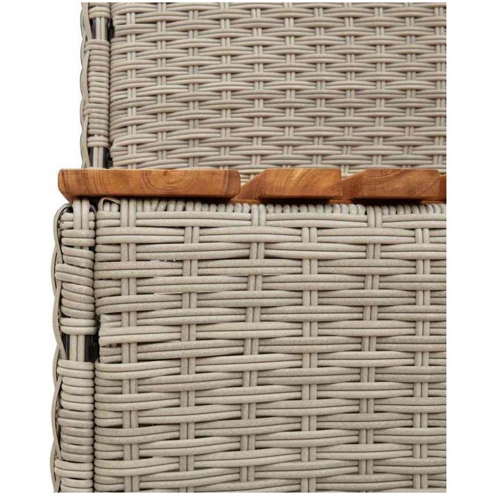 Badtunna Step ljusgrå konstrotting och solid akacia vidaXL 100 x 50 x 50.5 cm – bild 7