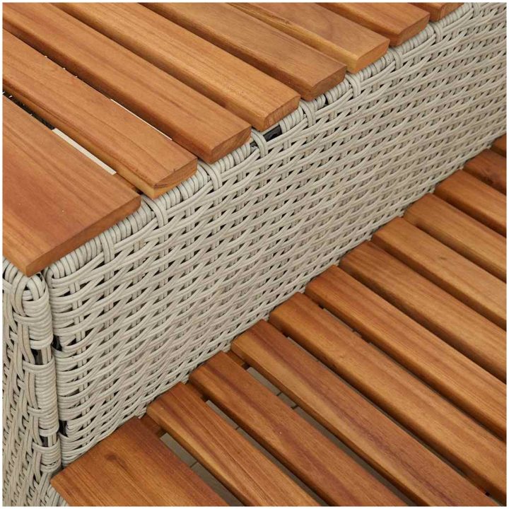 Badtunna Step ljusgrå konstrotting och solid akacia vidaXL 100 x 50 x 50.5 cm – bild 8