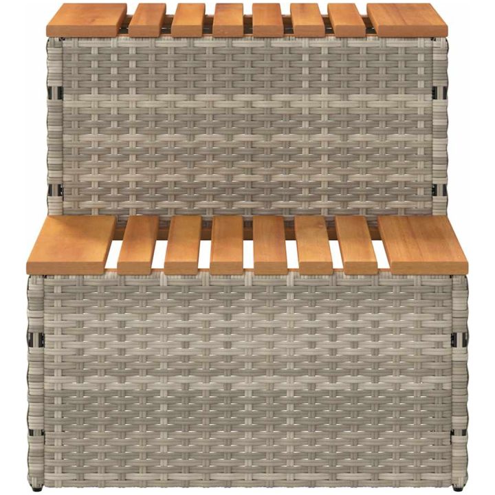Badtunna Step ljusgrå konstrotting solid akacia vidaXL 50 x 50 x 50.5 cm – bild 4