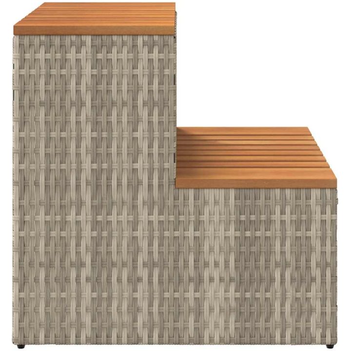 Badtunna Step ljusgrå konstrotting solid akacia vidaXL 50 x 50 x 50.5 cm – bild 5